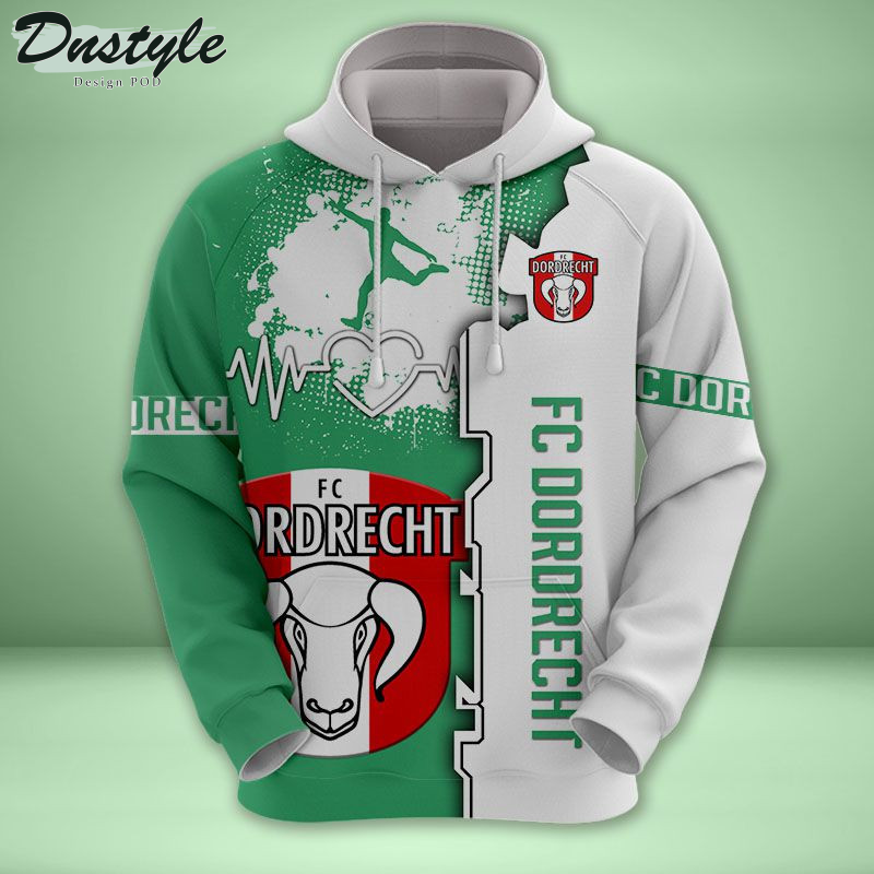 FC Dordrecht T-shirt met capuchon en all-over print