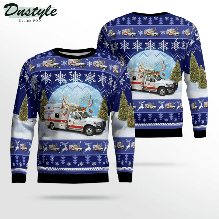 Chicago Fire Department Ambulance 85 Ugly Merry Christmas Sweater