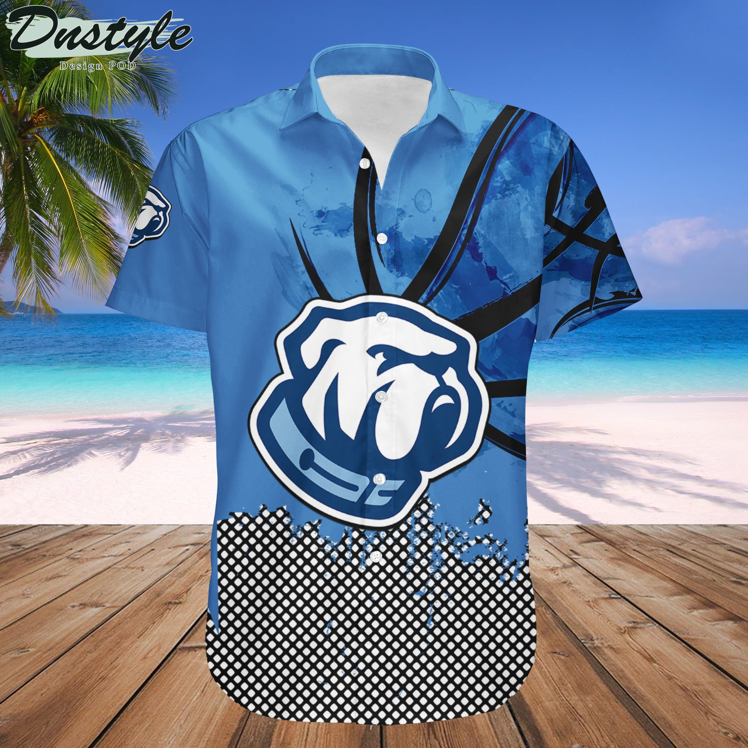 The Citadel Bulldogs Basketball Net Grunge Pattern Hawaii Shirt