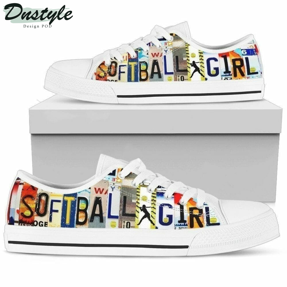 Softball Girl Low Top Shoes Sneakers