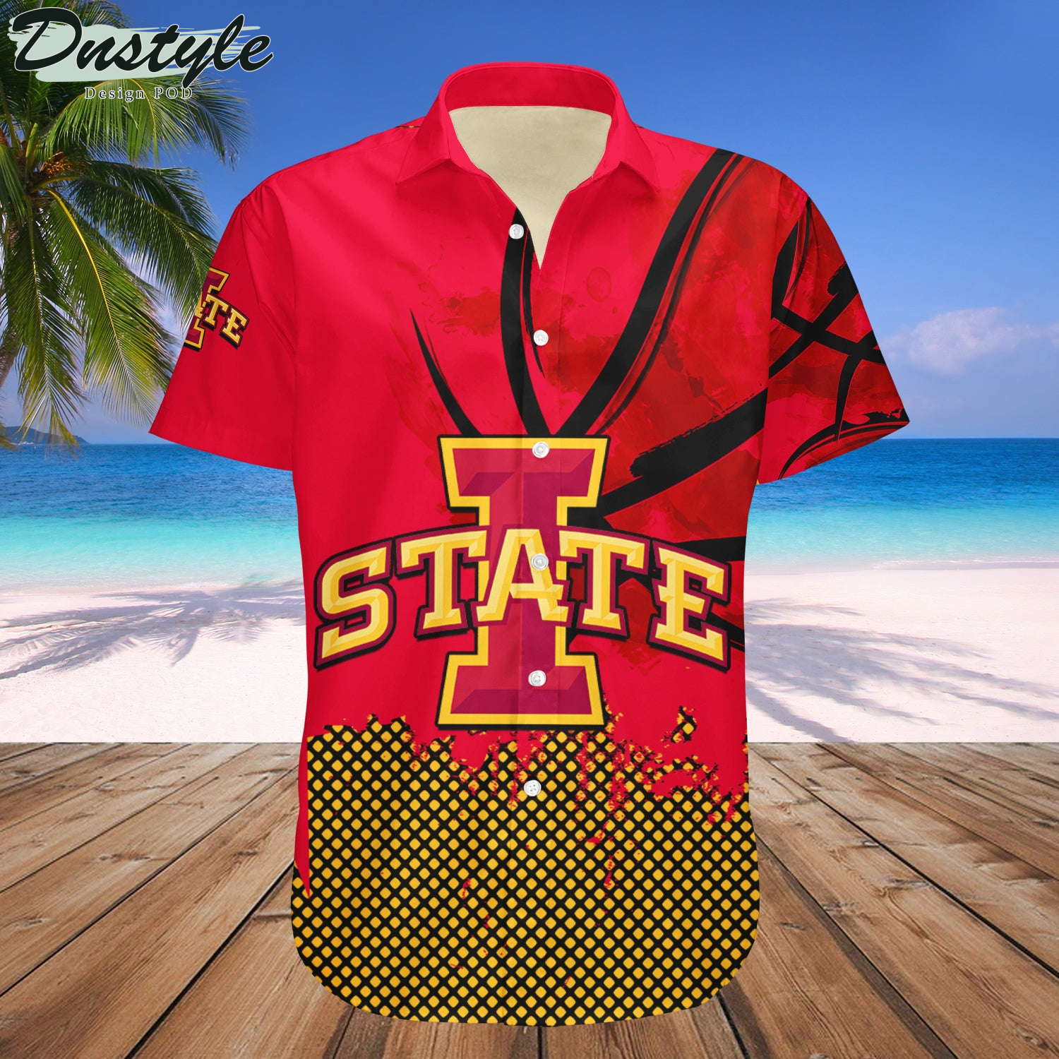 Iowa State Cyclones Basketball Net Grunge Pattern Hawaii Shirt