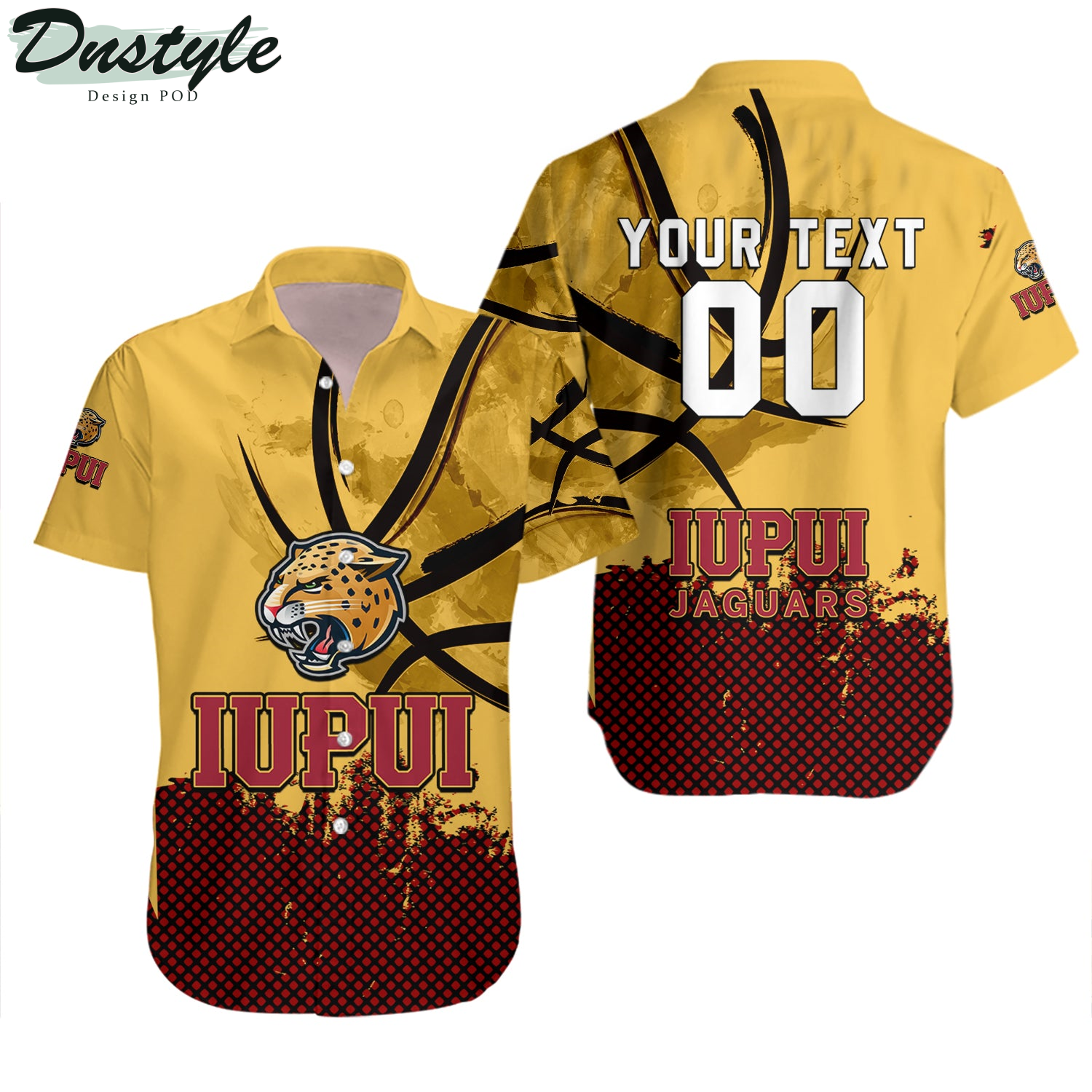 IUPUI Jaguars Basketball Net Grunge Pattern Hawaii Shirt