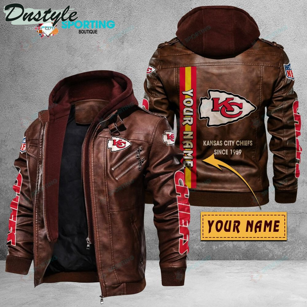 Kansas City Chiefs custom name leather jacket