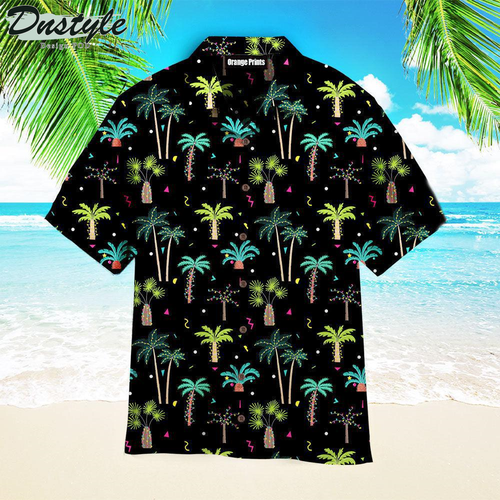 Christmas In July Merry Xmas Palm Tree Pattern Hawaiian Shirt