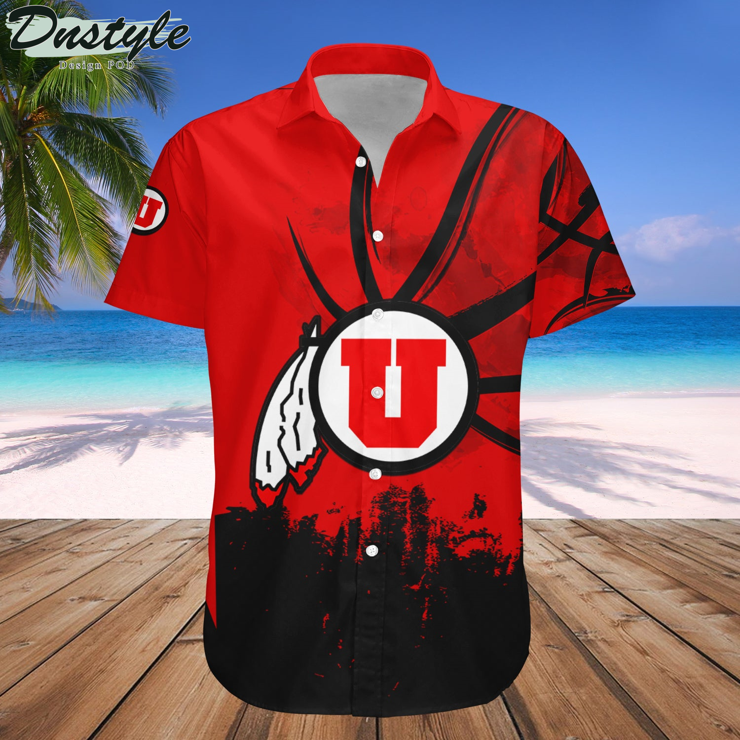 Utah Utes Basketball Net Grunge Pattern Hawaii Shirt