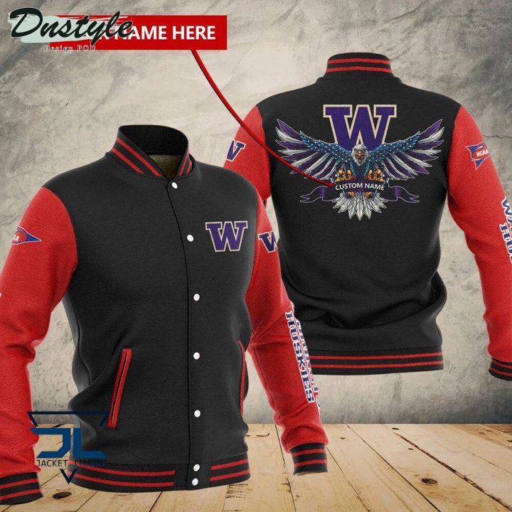 Washington Huskies Custom Name Baseball Jacket