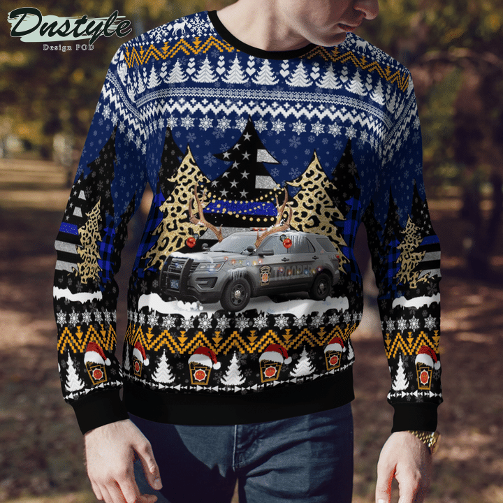 Pennsylvania State Police Ford Interceptor Utility Ugly Merry Christmas Sweater
