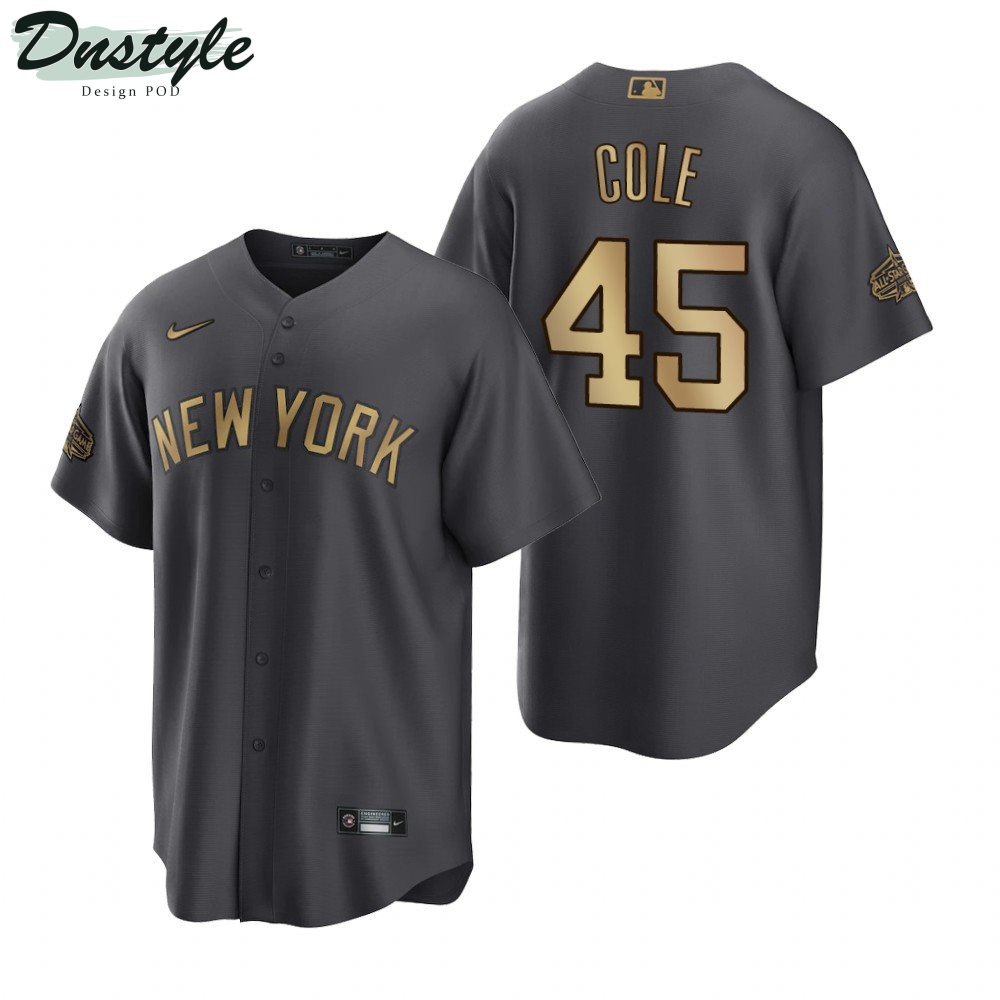 New York Yankees Gerrit Cole Charcoal 2022 All-Star Game Jersey