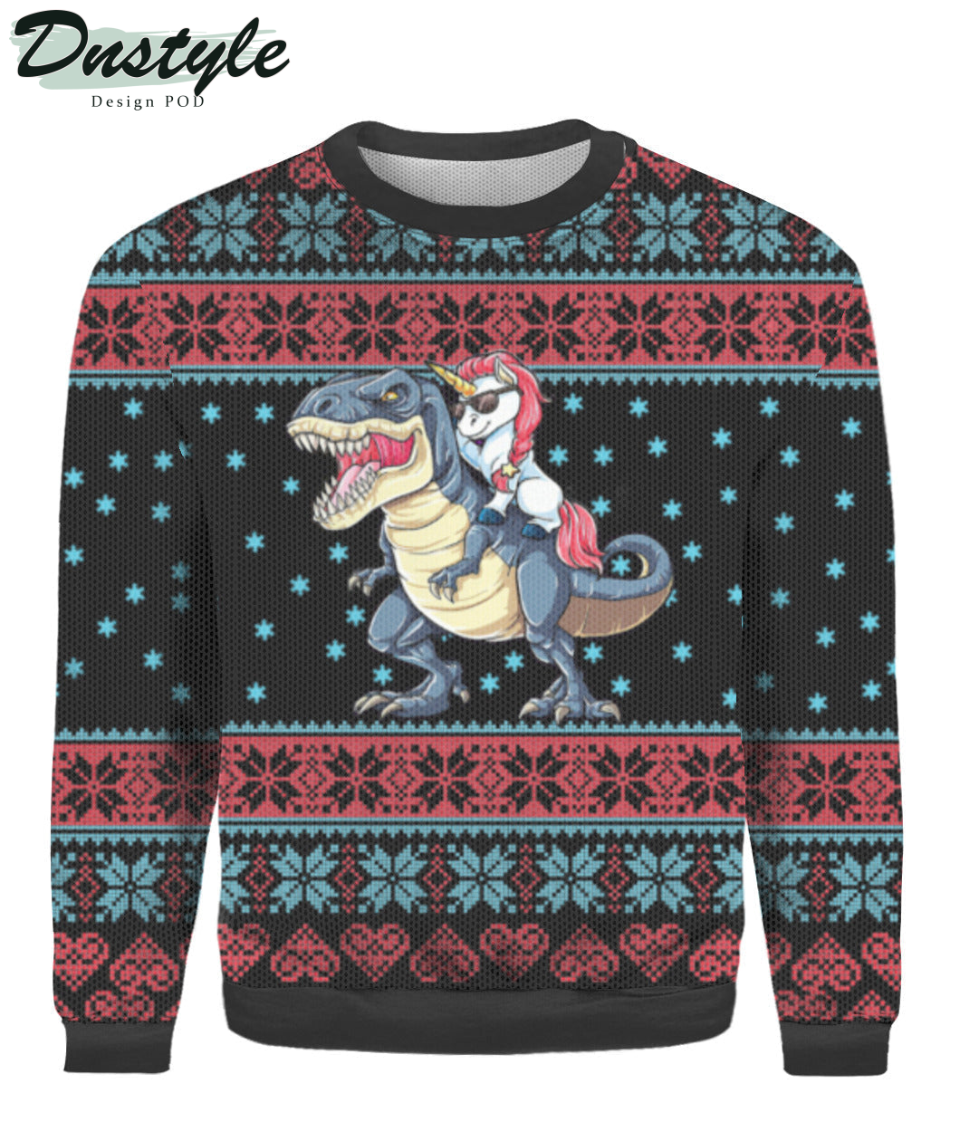 Unicorn x T-Rex All I Want For Ugly Christmas Sweater