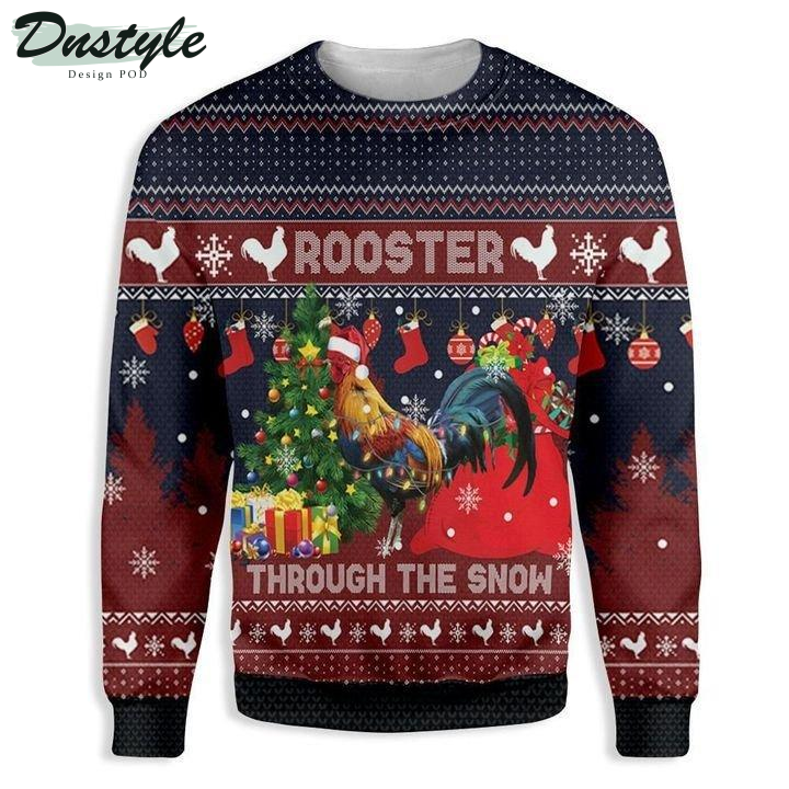 Rooster Through The Snow Ugly Christmas Sweater