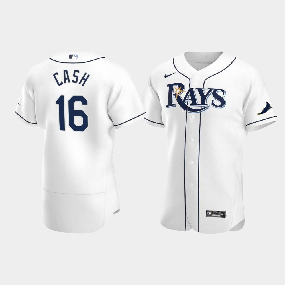 Men's Tampa Bay Rays Kevin Cash #16 Home White Jersey MLB Jersey