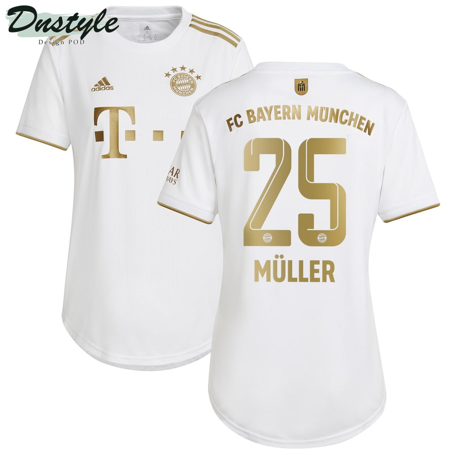 Thomas Muller #25 Bayern Munich Women 2022/23 Away Jersey - White