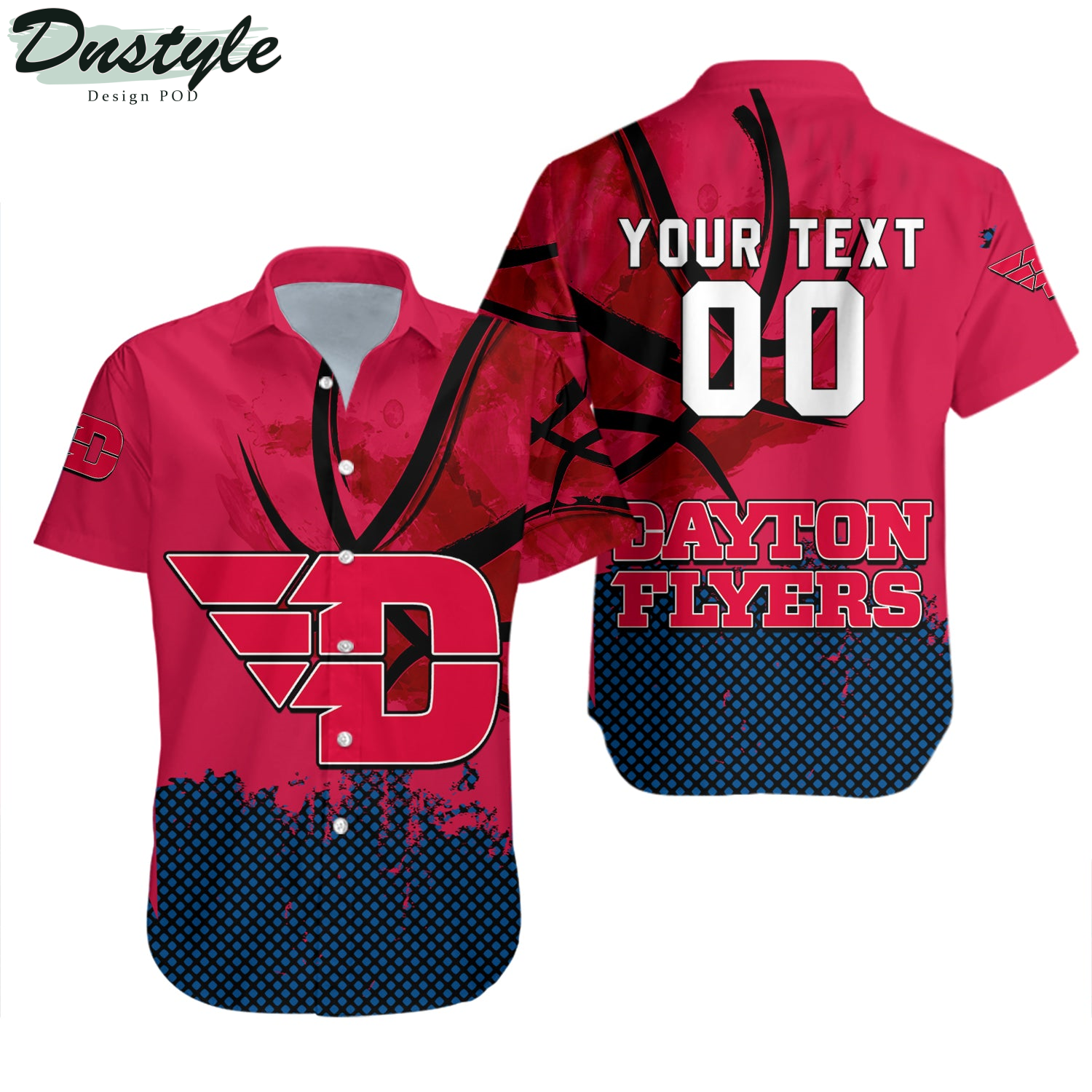 Dayton Flyers Basketball Net Grunge Pattern Hawaii Shirt