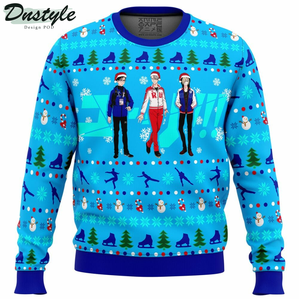Yuri on Ice The Top 3 Ice Skaters Ugly Christmas Sweater