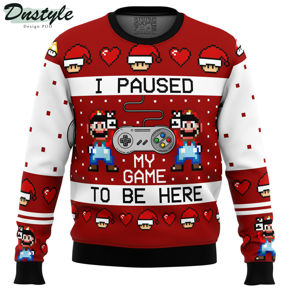 I Paused My Game To Be Here Ugly Christmas Sweater