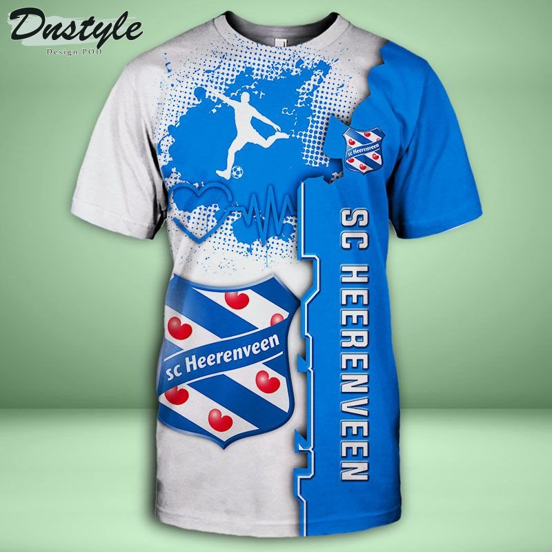 SC Heerenveen T-shirt met capuchon en all-over print
