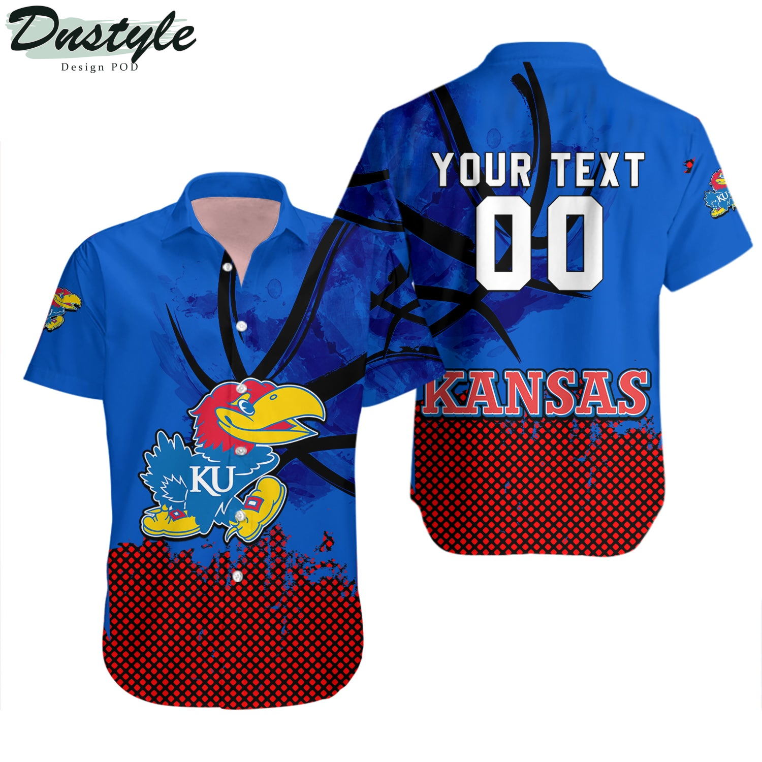 Kansas Jayhawks Basketball Net Grunge Pattern Hawaii Shirt