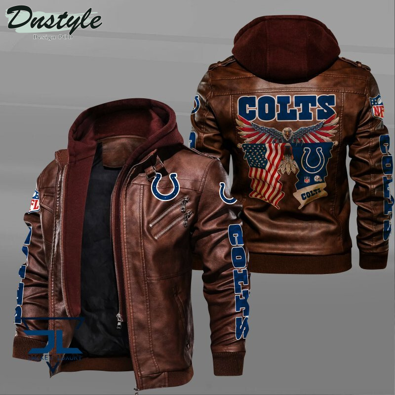 Indianapolis Colts Eagles American Flag Leather Jacket