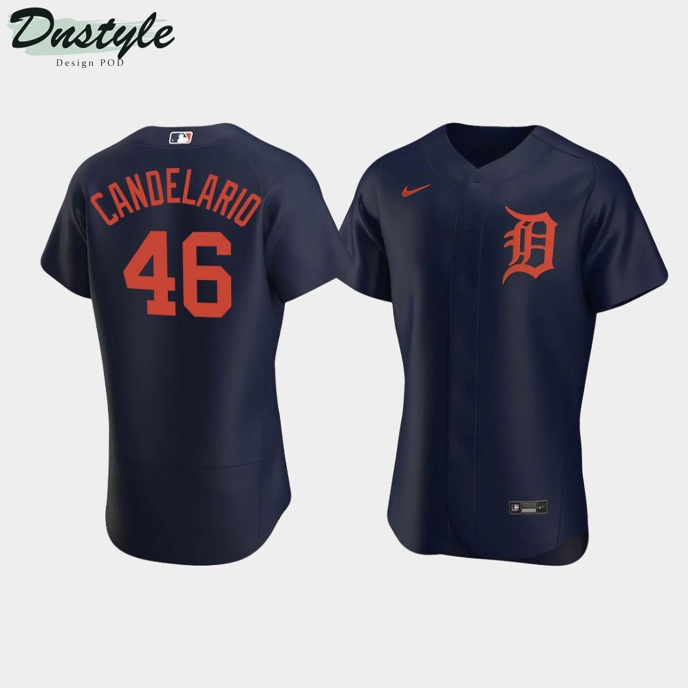 Jeimer Candelario #46 Detroit Tigers Navy Alternate Jersey MLB Jersey