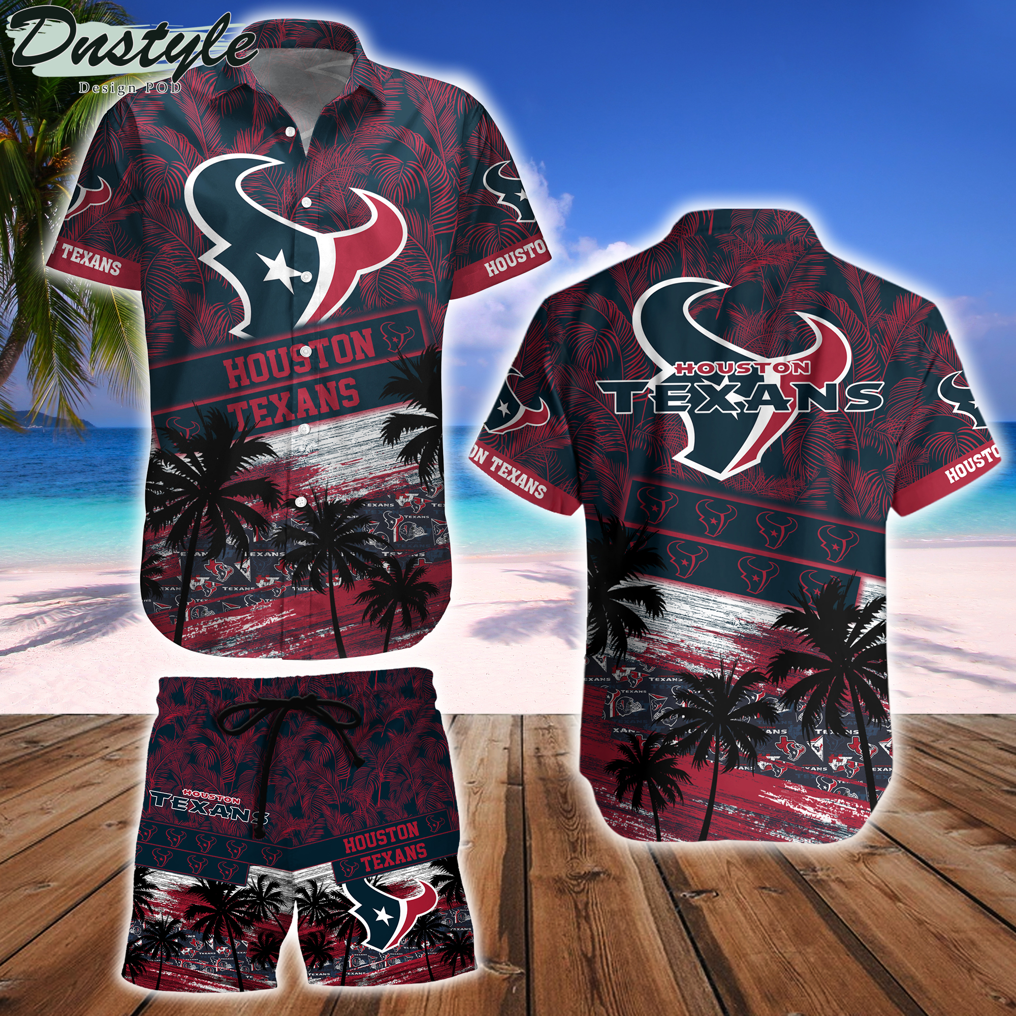 Houston Texans Team NFL Hawaiian Shirt And Beach Short