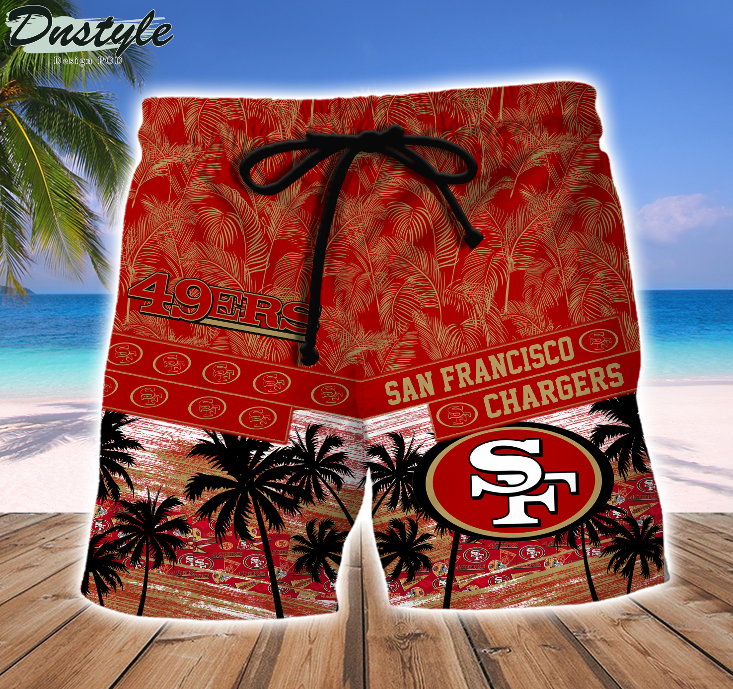 San Francisco 49ers Team NFL Hawaiian Shirt And Beach Short