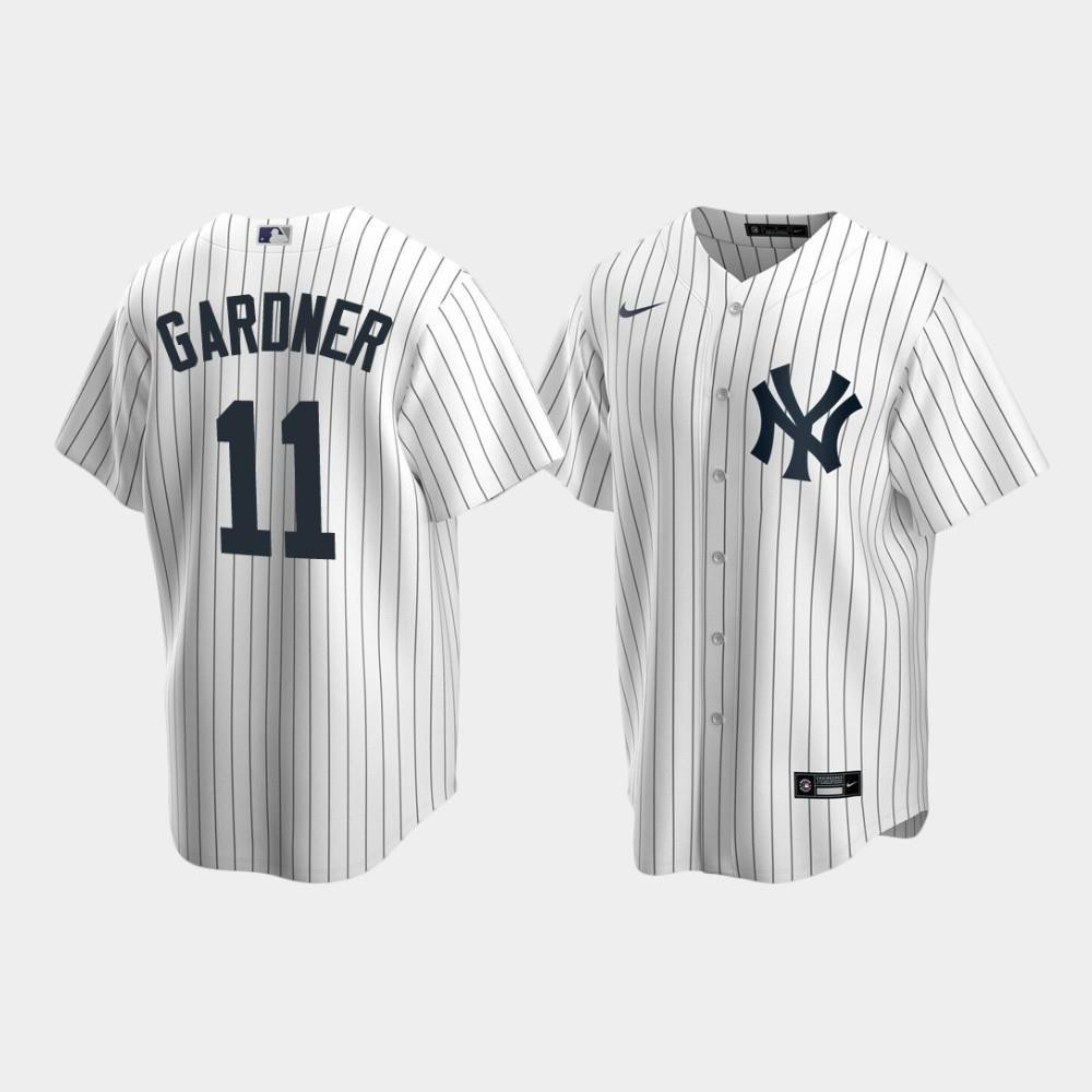 Men's New York Yankees #11 Brett Gardner White Home Jersey MLB Jersey
