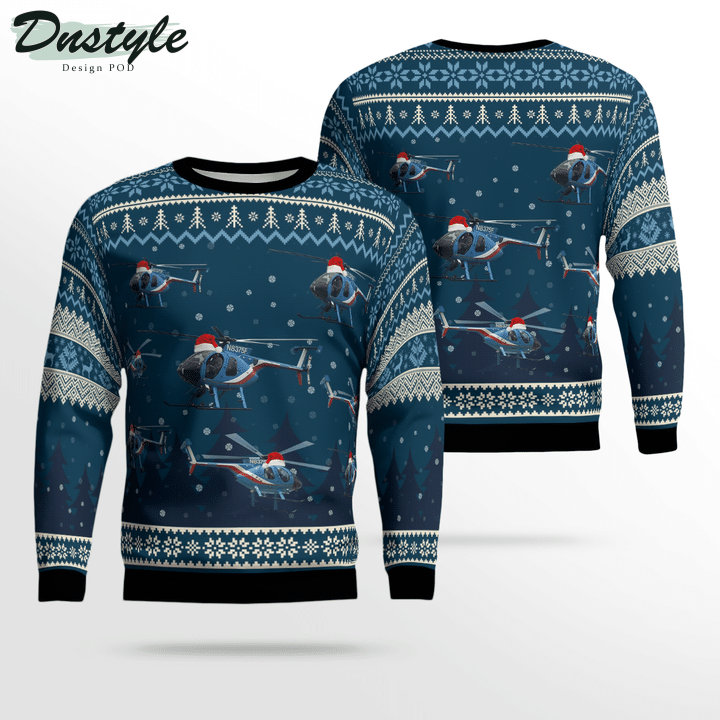 Houston Police Air Support “75 FOX” N8375F Ugly Merry Christmas Sweater