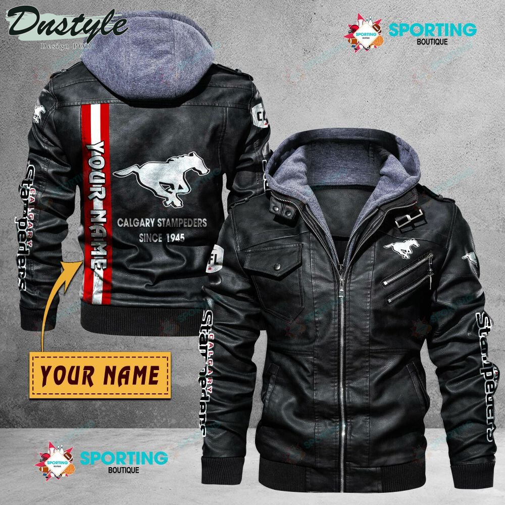 Calgary Stampeders custom name leather jacket