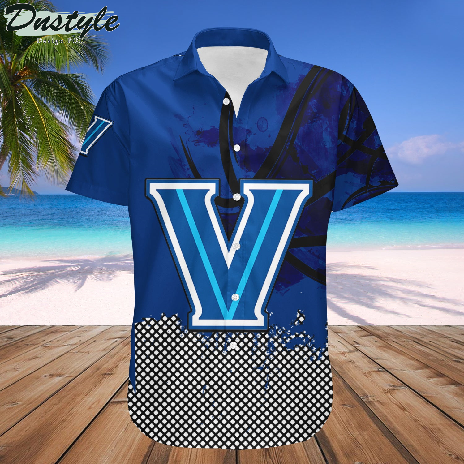 Villanova Wildcats Basketball Net Grunge Pattern Hawaii Shirt