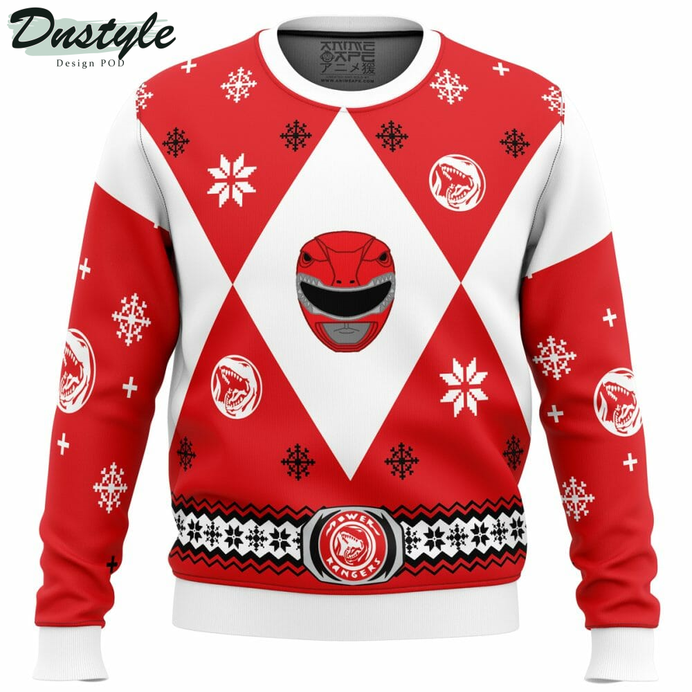 Mighty Morphin Power Rangers Red Ugly Christmas Sweater