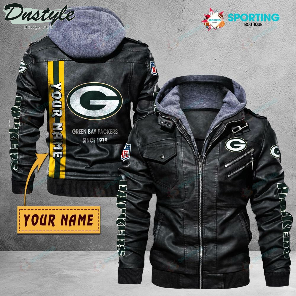 Green Bay Packers custom name leather jacket