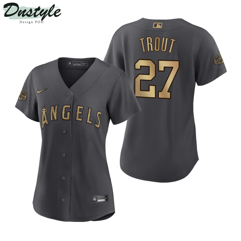 Women Los Angeles Angels Mike Trout Charcoal 2022 All-Star Game Jersey