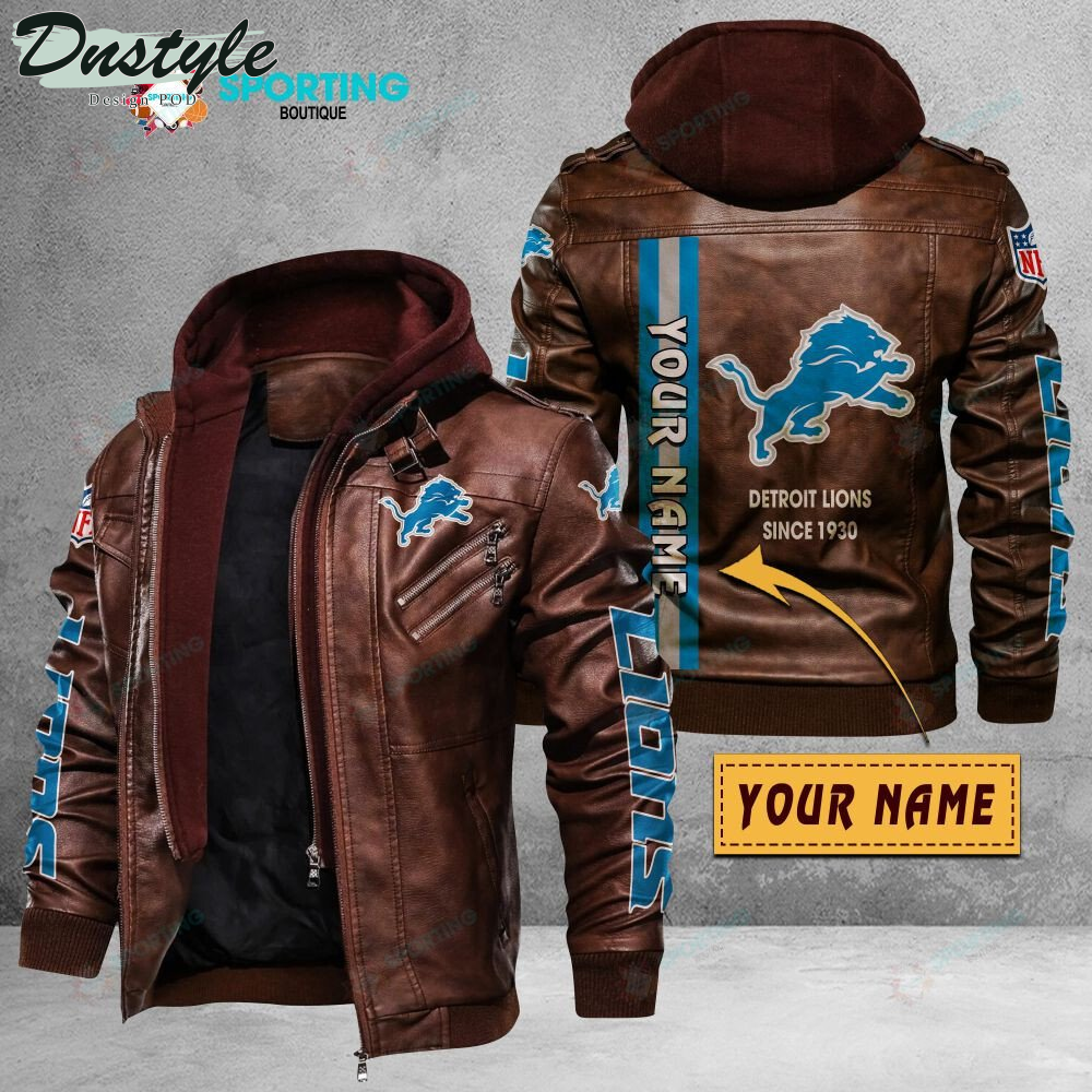 Detroit Lions custom name leather jacket