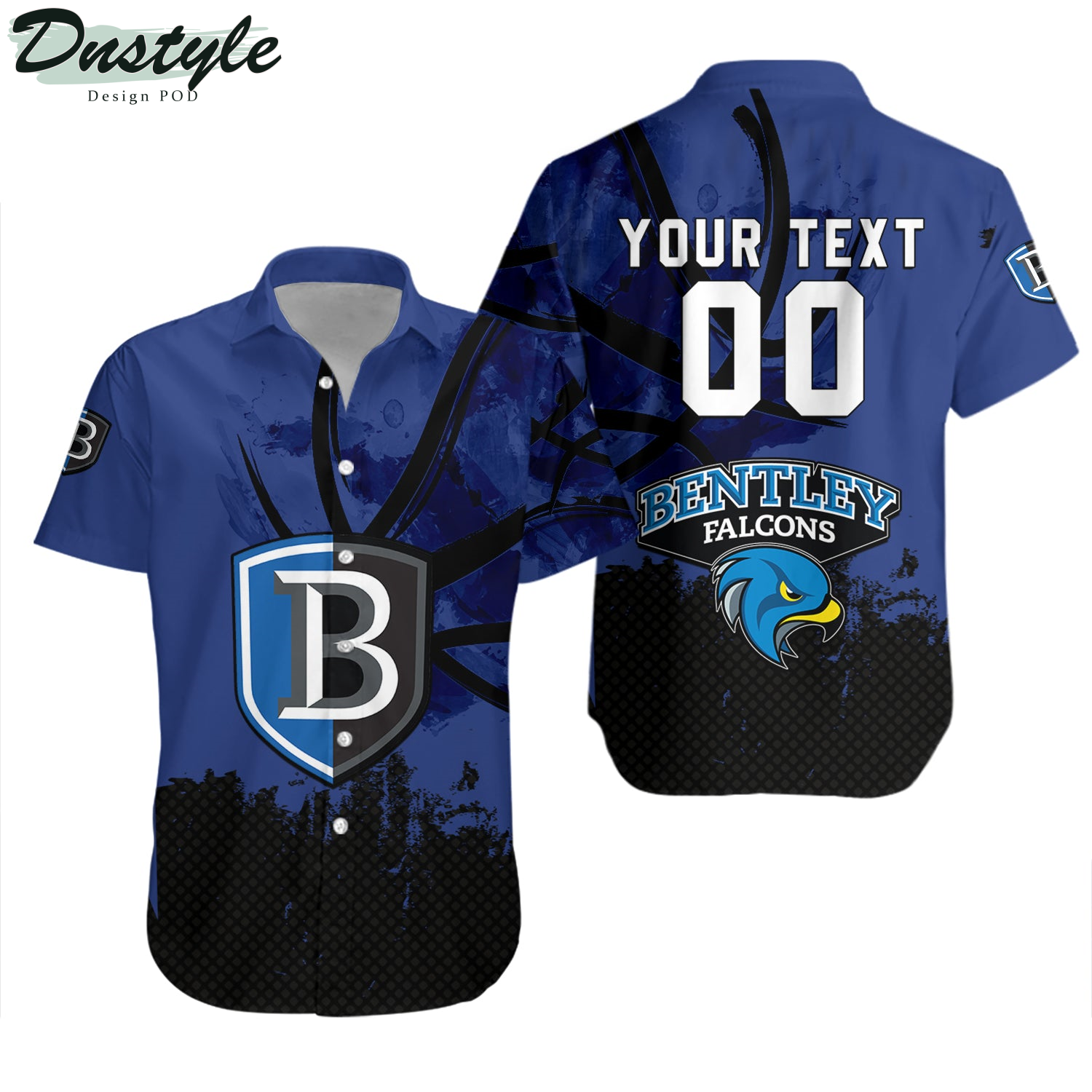 Bentley Falcons Basketball Net Grunge Pattern Hawaii Shirt