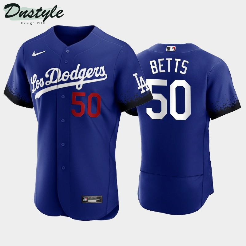 2021 City Connect Dodgers #50 Mookie Betts Royal Jersey MLB Jersey