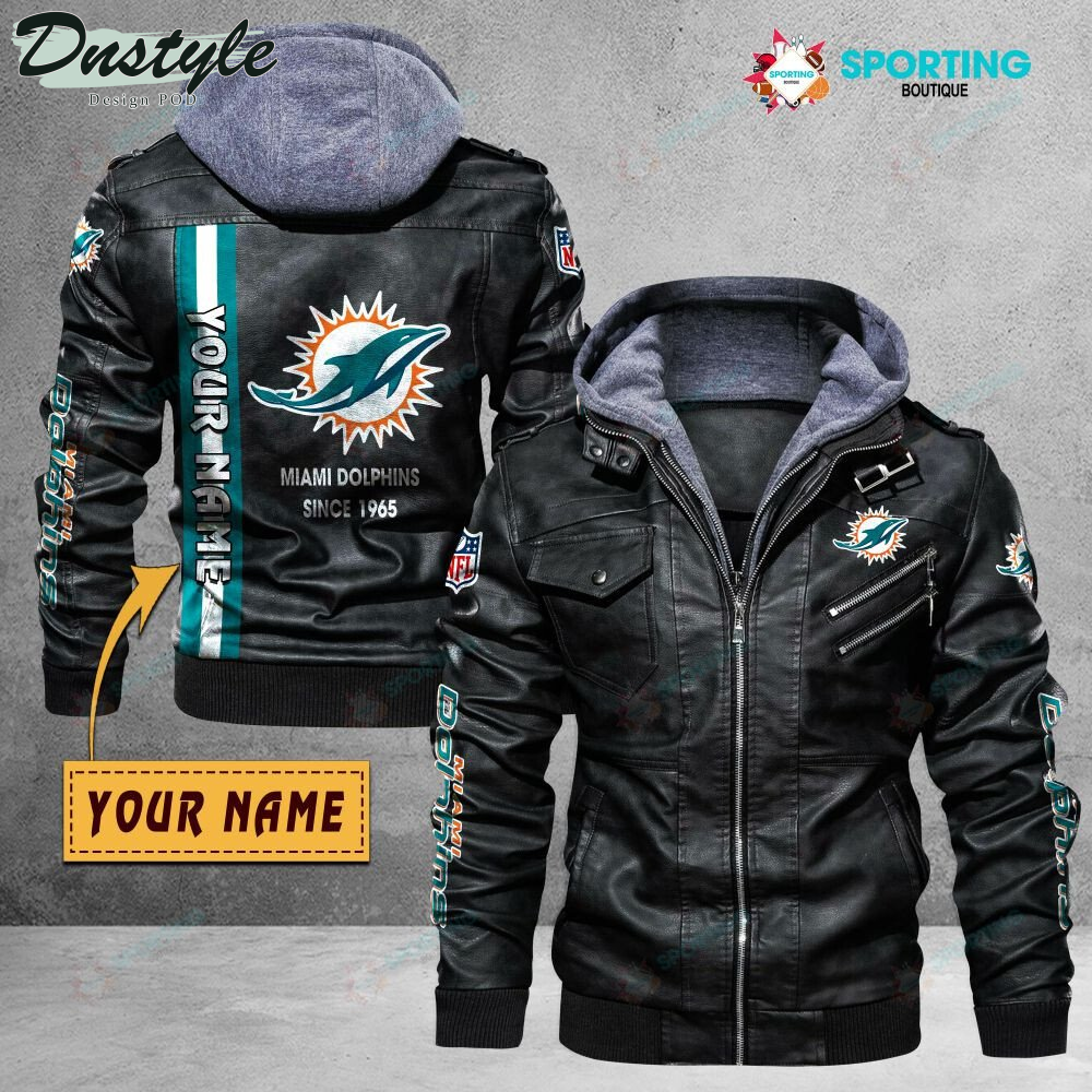 Miami Dolphins custom name leather jacket