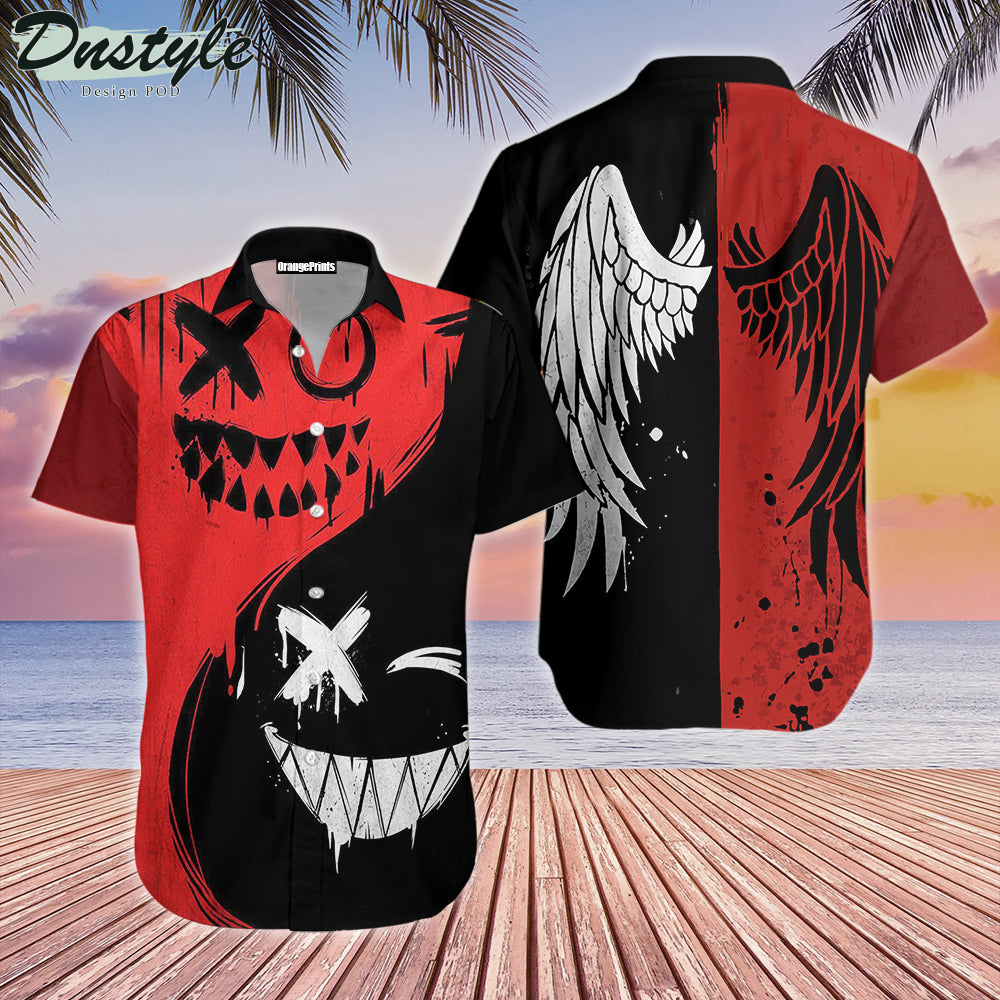 Angel Wings Black And Red Halloween 2022 Hawaiian Shirt