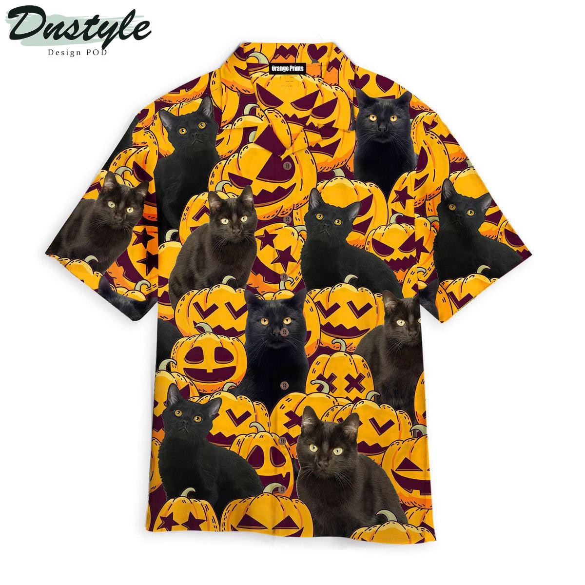 Black Cat Pumpkin Halloween Hawaiian Shirt