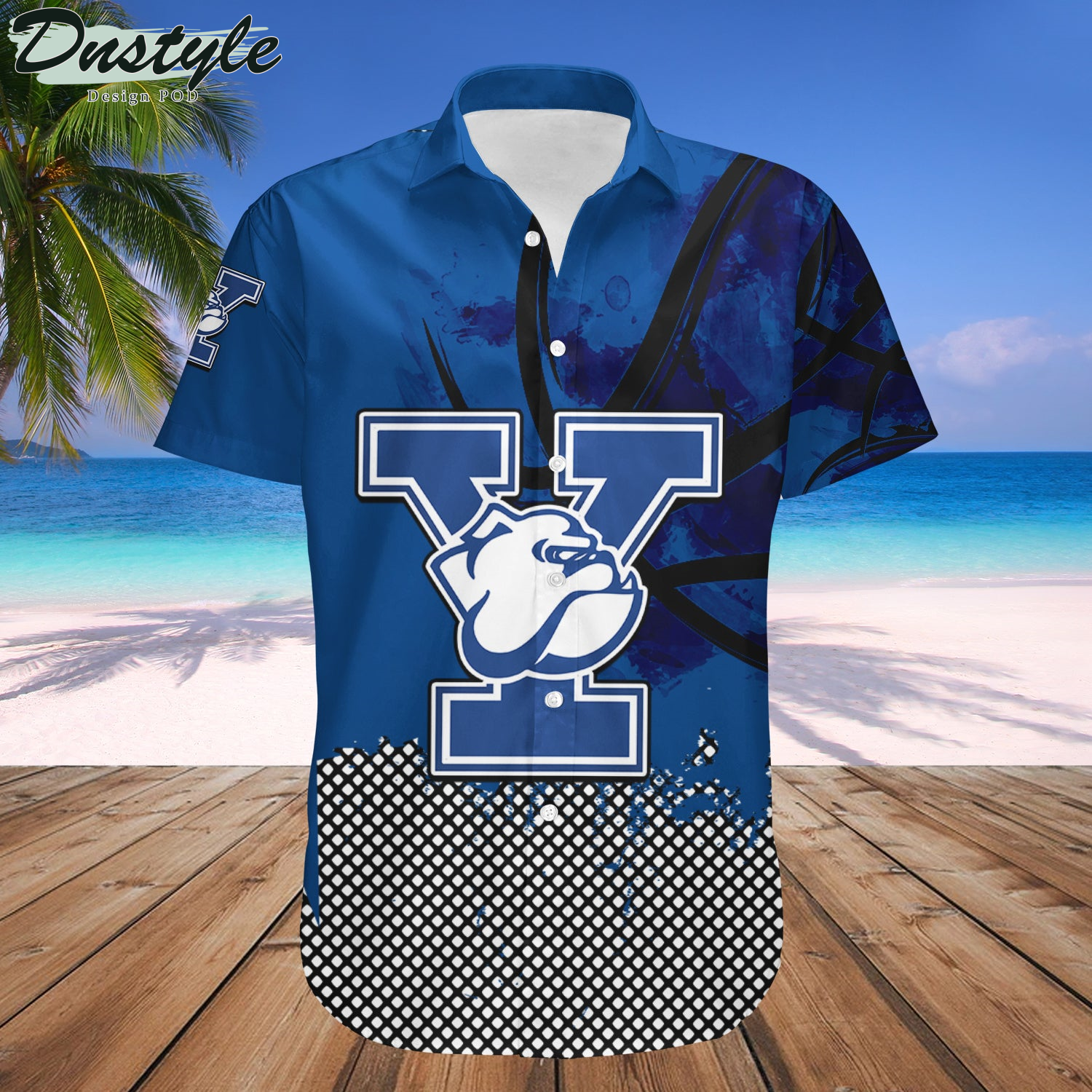 Yale Bulldogs Basketball Net Grunge Pattern Hawaii Shirt