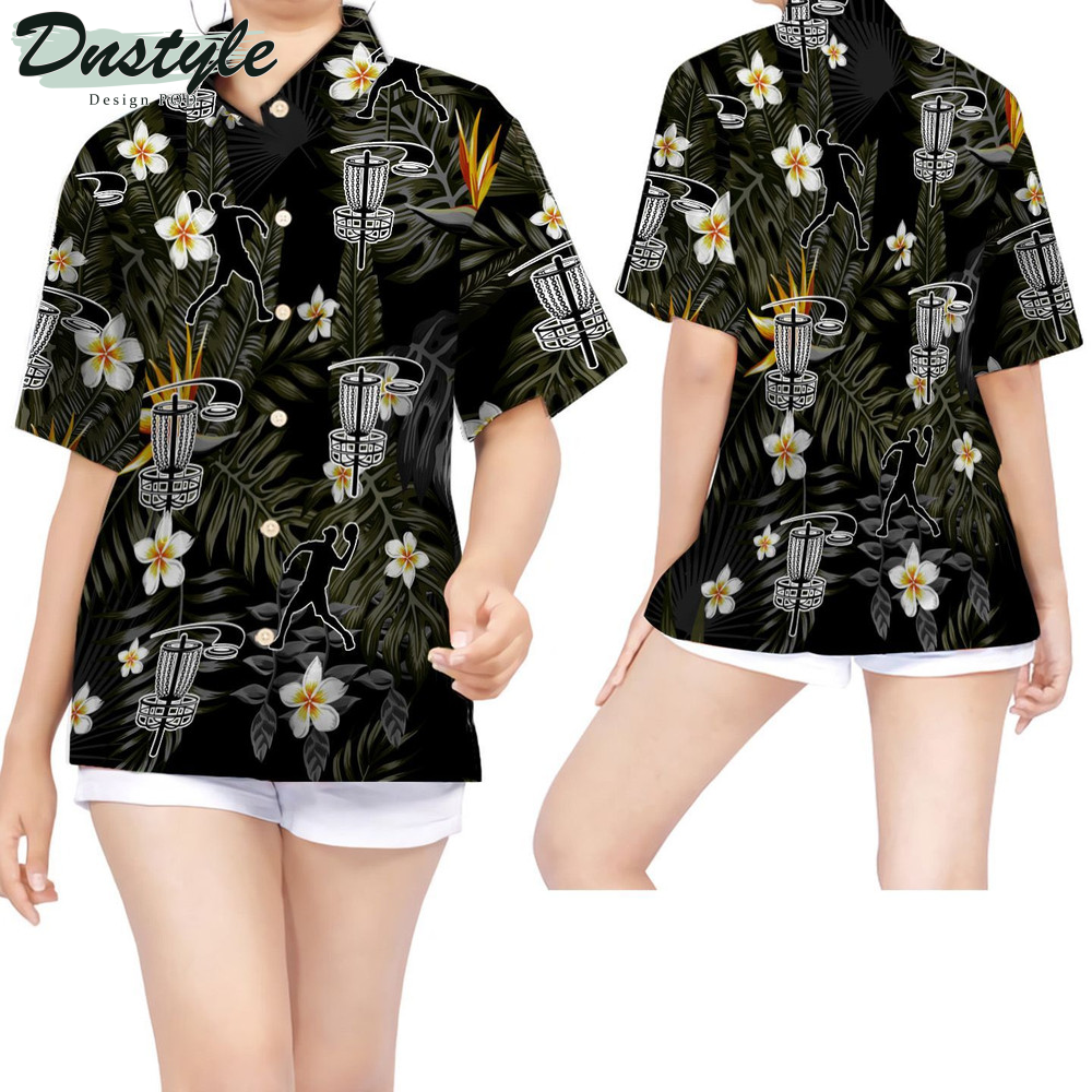 Disc Golf Tropical Flowers Hawaiian Shirt