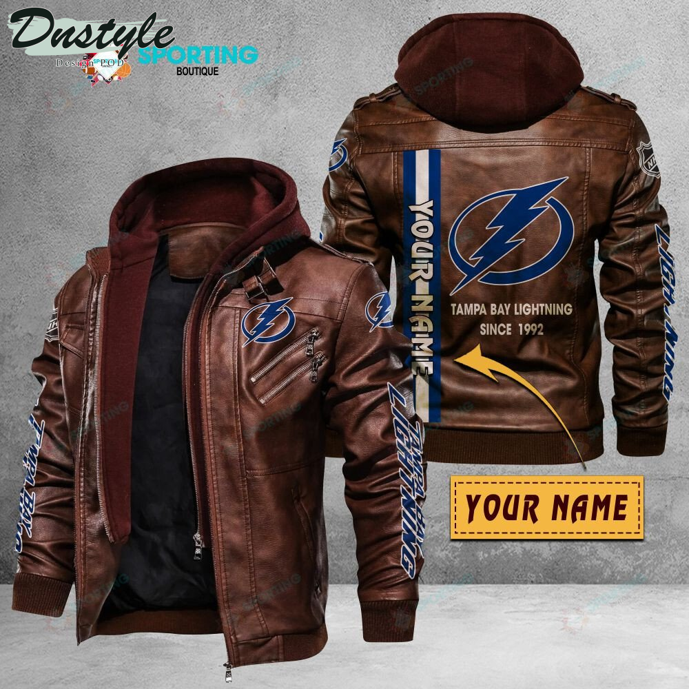 Tampa Bay Lightning custom name leather jacket