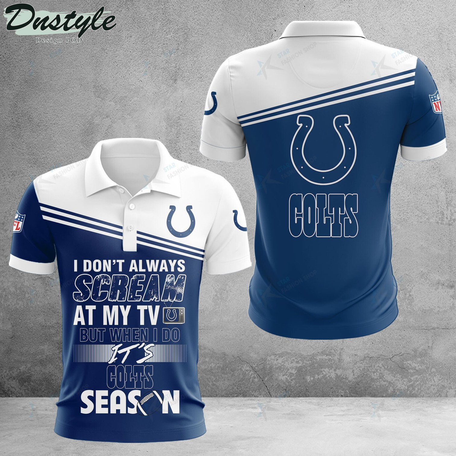 Indianapolis Colts I don't Always Scream At My TV Polo Shirt