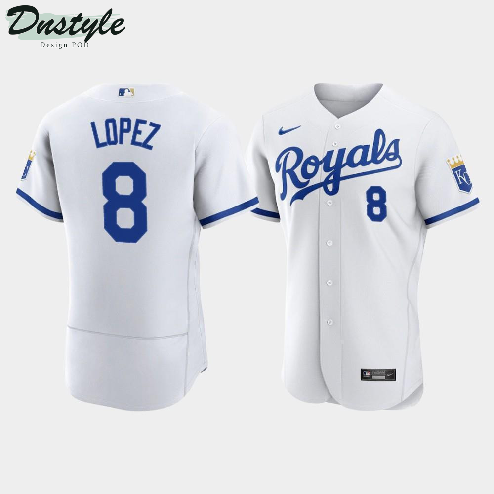 Nicky Lopez #8 Kansas City Royals Men's 2022 Home Jersey - White MLB Jersey