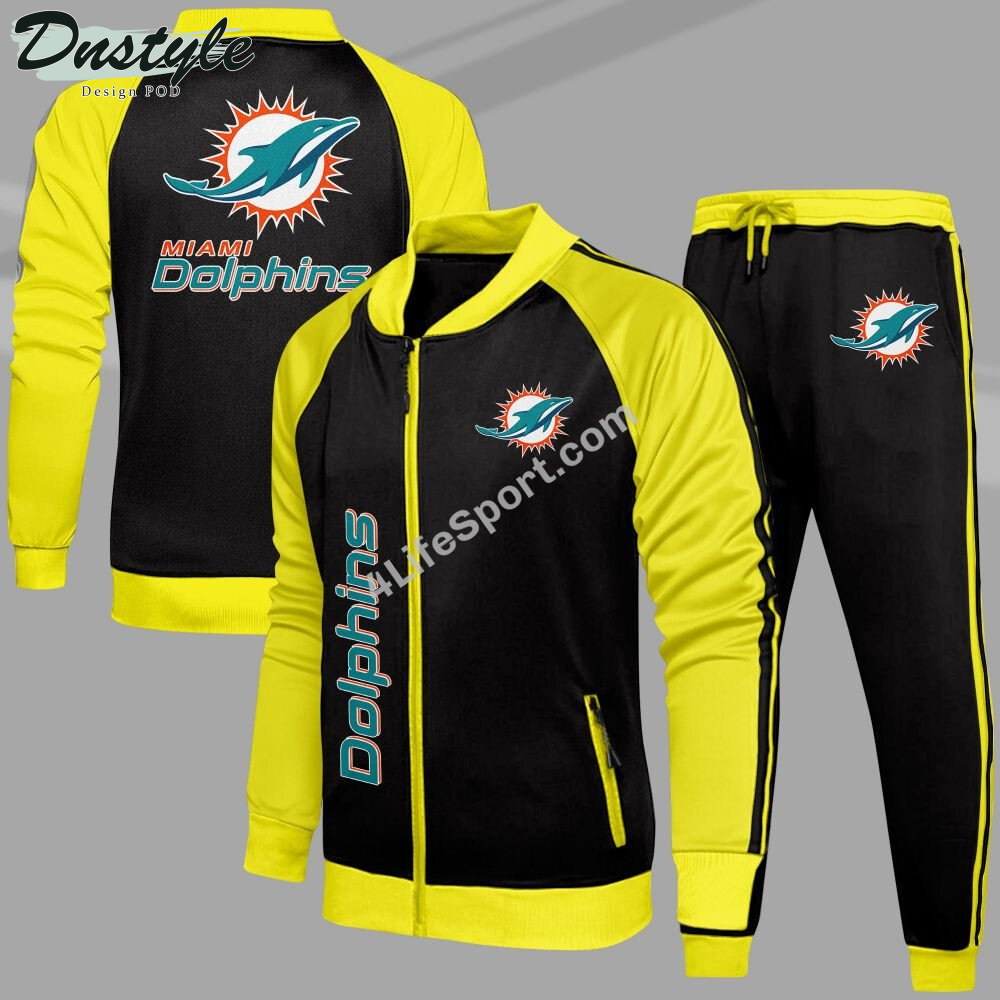 Miami Dolphins Tracksuits Jacket Bottom Set