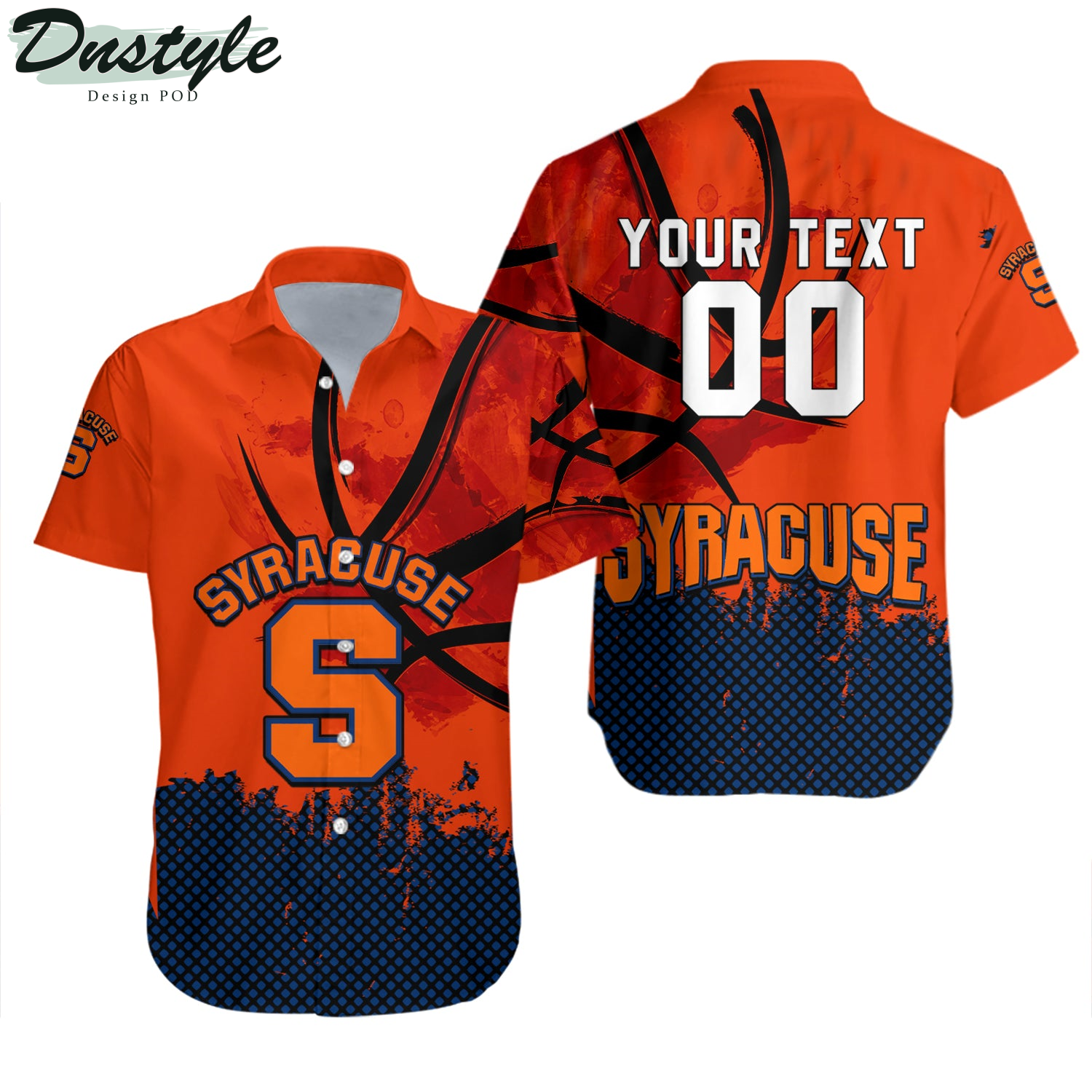 Syracuse Orange Basketball Net Grunge Pattern Hawaii Shirt