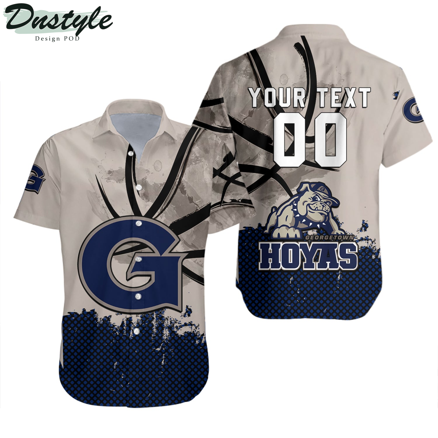 Georgetown Hoyas Basketball Net Grunge Pattern Hawaii Shirt