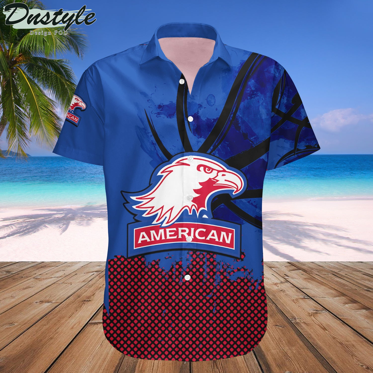American Eagles Basketball Net Grunge Pattern Hawaii Shirt
