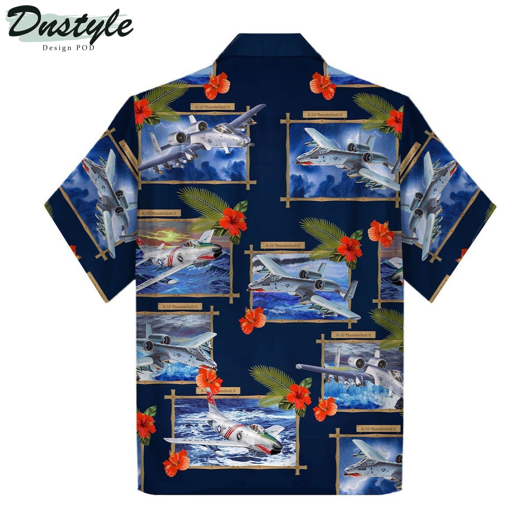 Hibiscus A-10 Thunderbolt II Hawaiian Shirt And Short