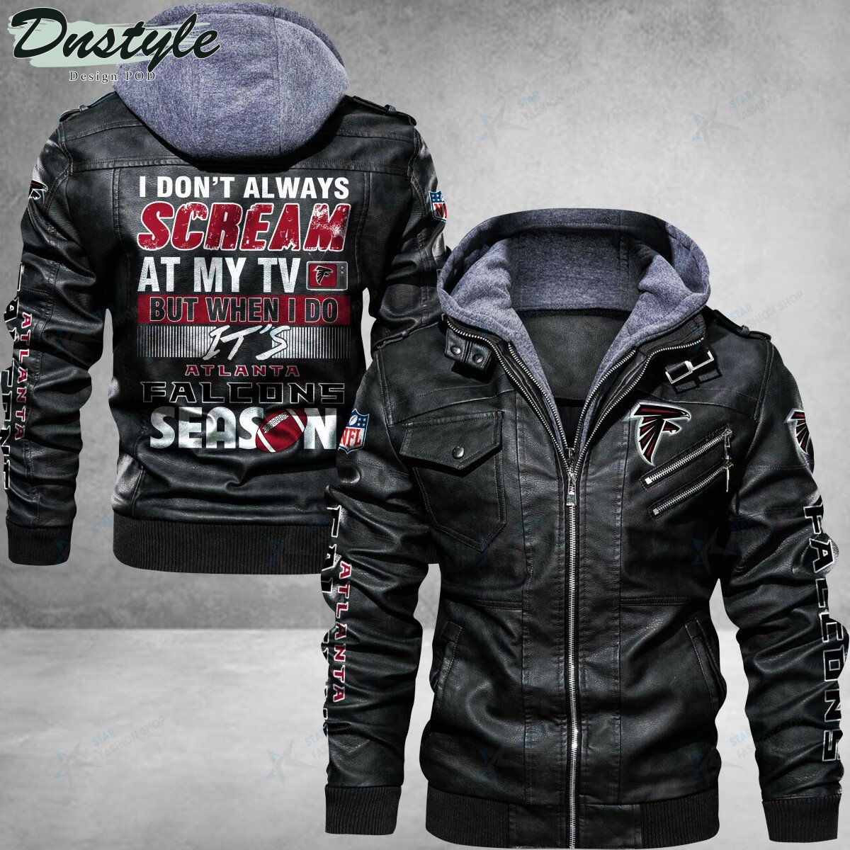 Atlanta Falcons I don’t Always Scream At My TV Leather Jacket