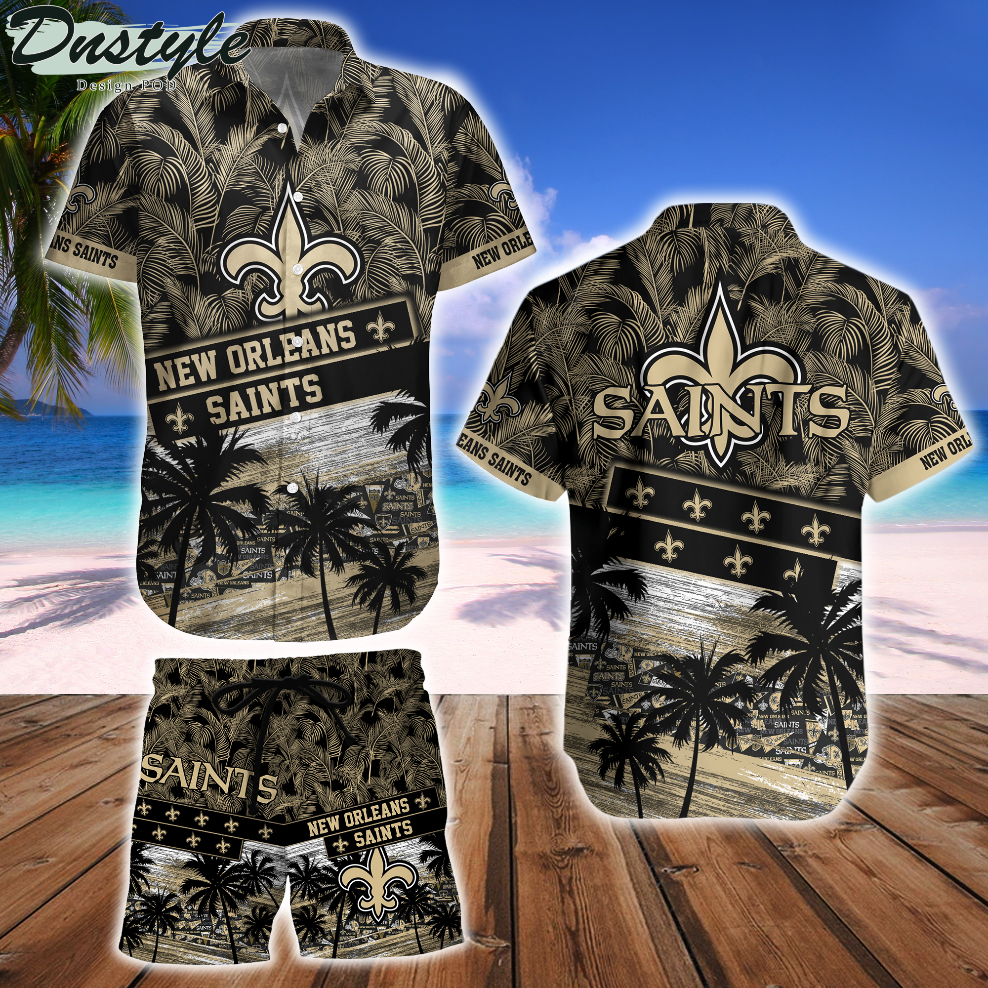 New Orleans Saints Team NFL Hawaiian Shirt And Beach Short